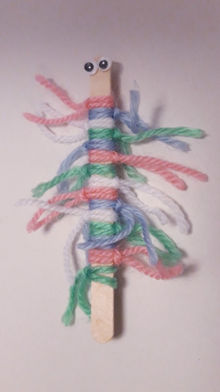 Wood and Yarn Centipede - done
