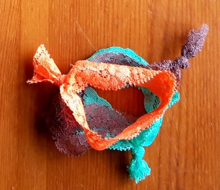 Lace Wristband - arrange them on top of each other with knots evenly spaced