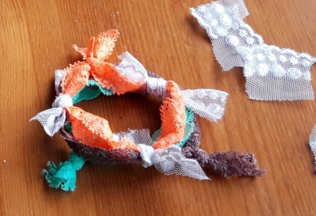 Lace Wristband - trim off the long ends