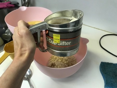 sifting flour