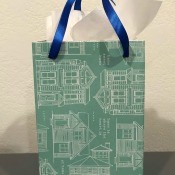 Housewarming Gift Bag from Recycled Food Package - pretty gift bag