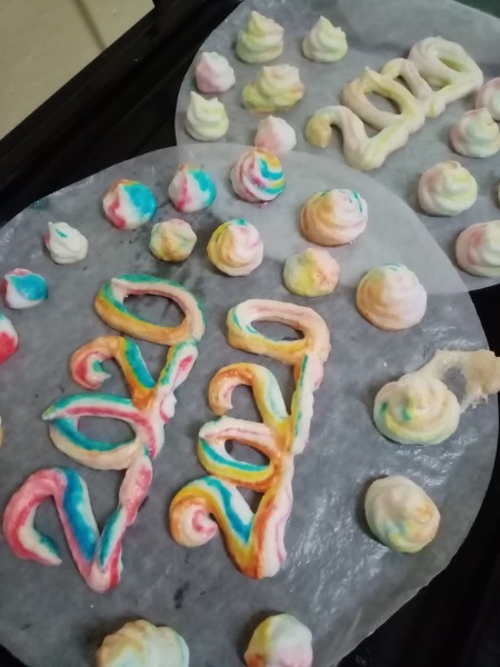 A collection of meringue cookies for New Years.