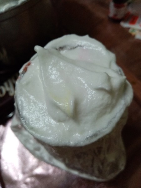 Fluffy white meringue.