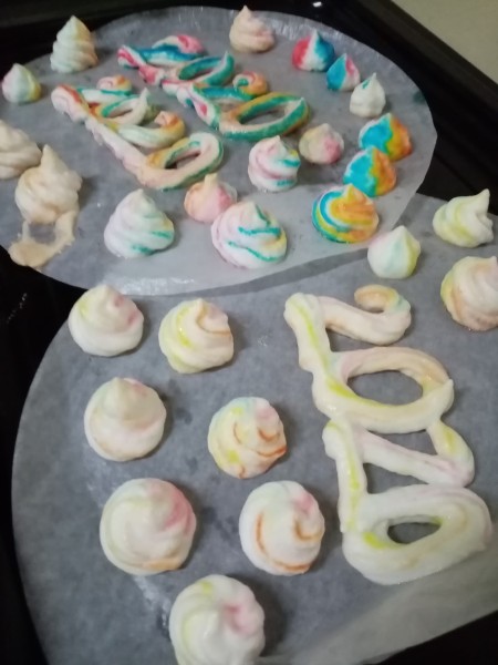 A collection of meringue cookies for New Years.