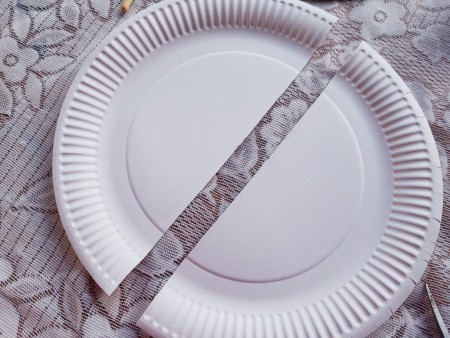 Paper Plate Hedgehog - cut in half