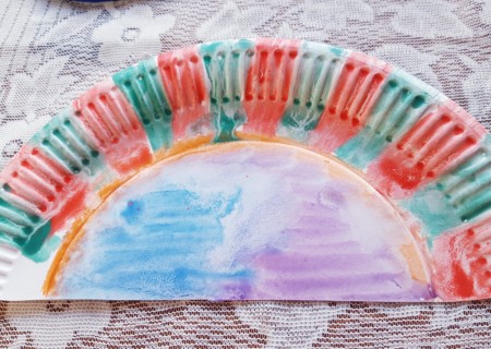 Paper Plate Hedgehog - paint or color one half