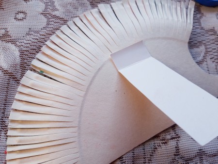 Paper Plate Hedgehog - tape to the back of the plate half just below the fringe