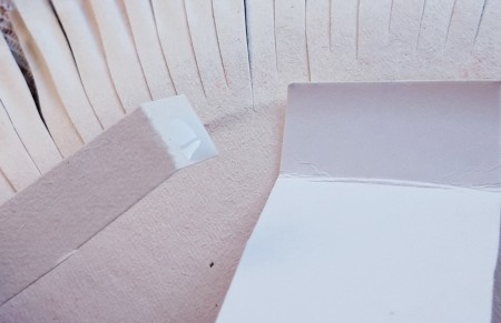 Paper Plate Hedgehog - apply glue to both folded edges of the smaller rectangle