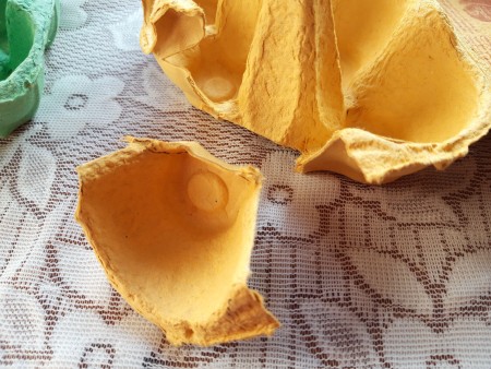 Egg Carton Miniature Furniture - rough cut cone