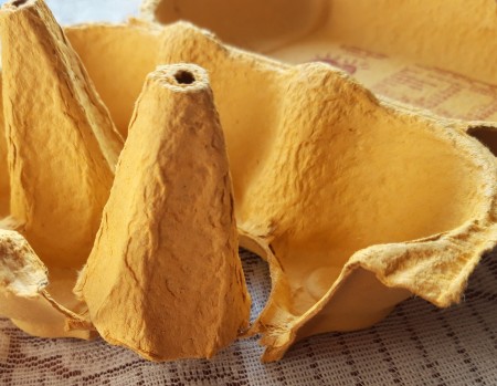 Egg Carton Miniature Furniture - cut a cone