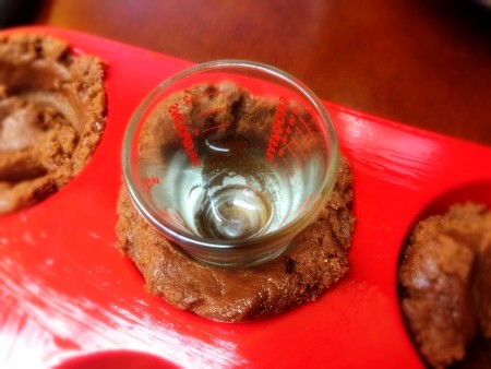 forming cups with shot glass