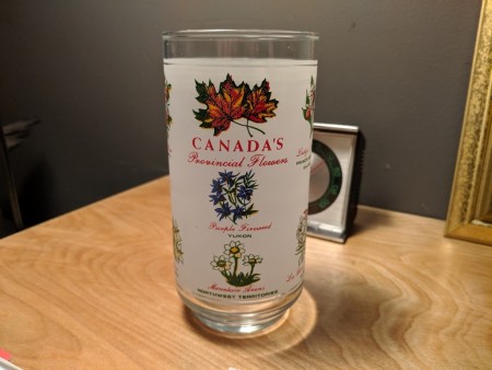 Identifying Vintage Drinking Glasses - Canada plant images on tall glass