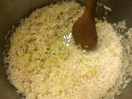 add Rice to pan