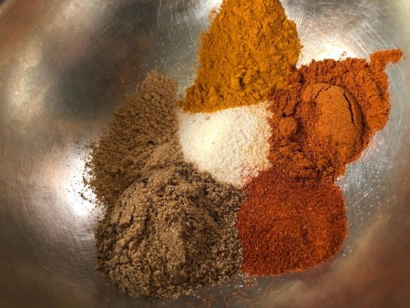 measured spices in bowl