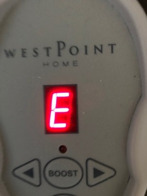 WestPoint Home Electric Blanket Error Codes