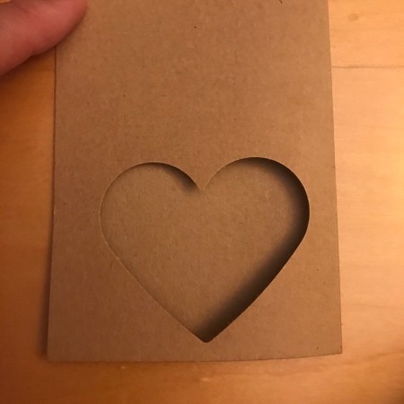 Heart Picture Frame Magnet - cut the punched paper into a square
