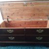 Value of a Lane Cedar Chest - open chest with faux drawers on the front