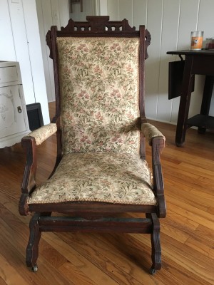 Value of a Victorian Rocker - upholstered wooden antique rocking chair