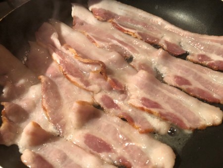 cooking bacon