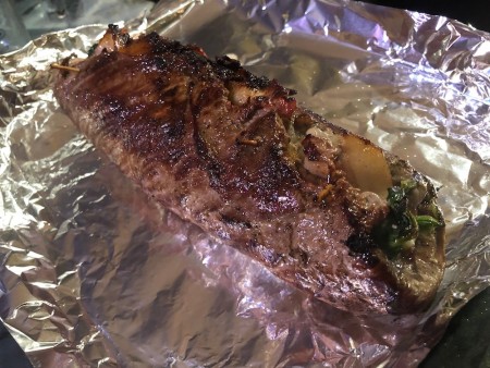 Steak roll in baking pan