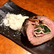 steak pinwheel on plate