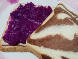 Ube (Purple Yam) Paste on bread