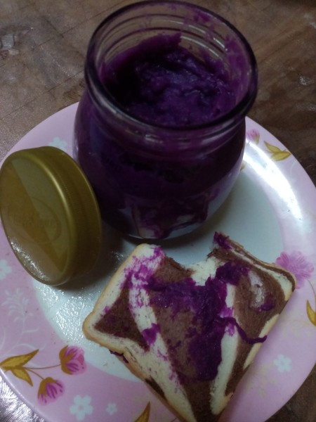 Ube (Purple Yam) Paste in jar & on bread