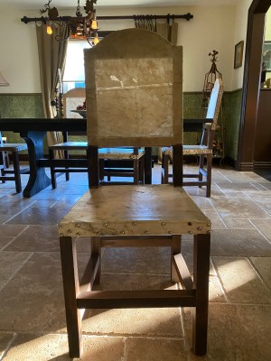 Identifying Rawhide Covered Chairs - wooden armless chair with what appears to be rawhide seat and back