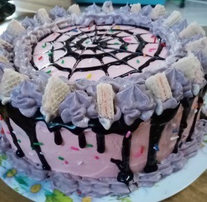 cake with Ube Buttercream Frosting