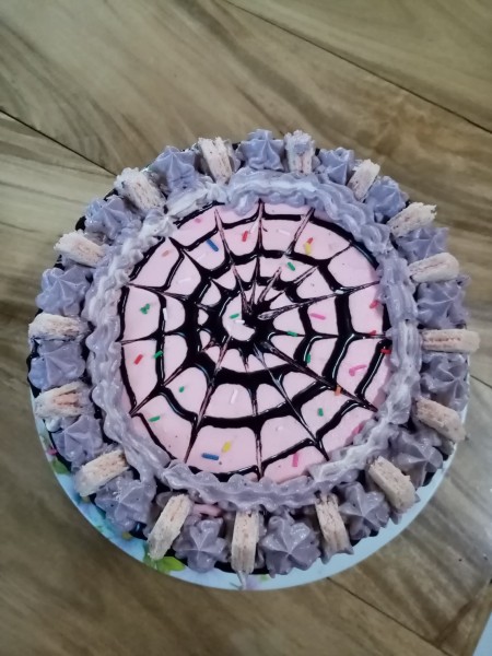 cake with Ube Buttercream Frosting