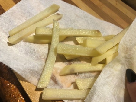 drying Fries on paper towel