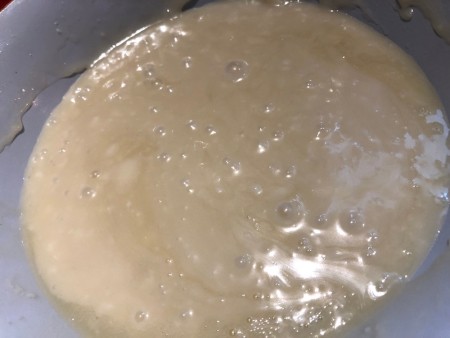 UFO Cow Abduction Cake - stir the ganache and allow to sit - it should resemble peanut butter