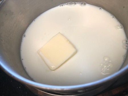 warming milk and adding butter
