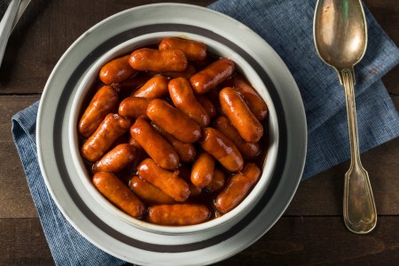 Cocktail Franks in a bowl.