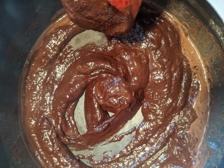 mixing Chocolate Fondue