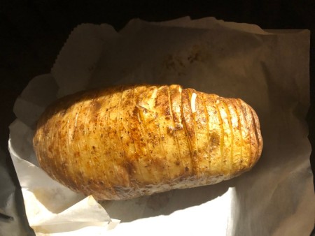 Potato slit side up in Air Fryer