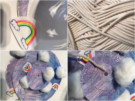 Rainbow and Clouds Paper Twirler Room Decor