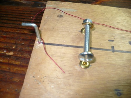 Making A Beading Loom - thread the bolts through and secure with nuts