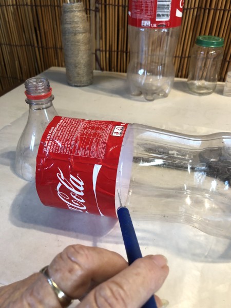 Tree Candlestick Holder - repeat to remove the lower part of the bottle below the label