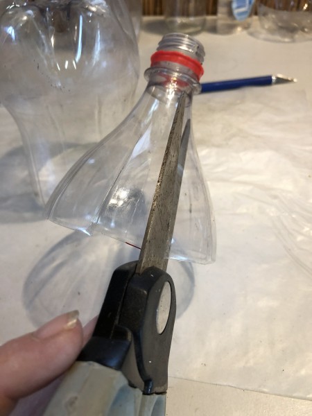 Tree Candlestick Holder - cut the top of the bottle towards the neck