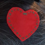 Felt Heart Hair Clip - closeup of heart hairclip