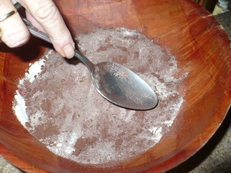 mixing dry ingredients in bowl