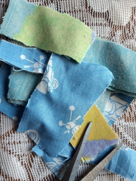 Fabric Covered Specimen or Bud Vase - fabric scraps