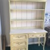 Value of a Vintage Desk - white desk with hutch, gold trim and three drawers on the left