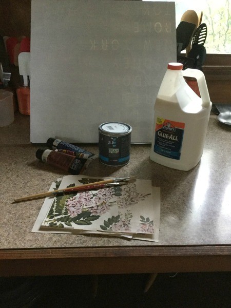 Creating a Crackle Paint Finish on Canvas - supplies