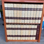 Value of a Set of Encyclopedia Britannica - books on a bookshelf
