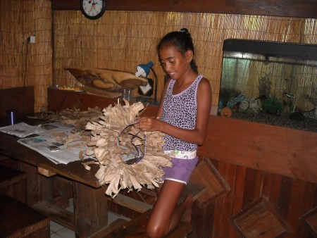 Dried Banana Leaf Crown - almost done