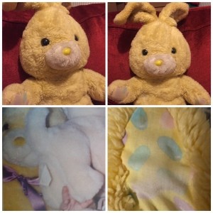 Identifying a 90s Plush Rabbit - collage of a plush bunny