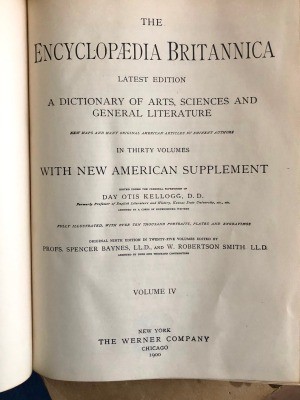 Value of a Set of the Encyclopedia Britannica - cover page of old encyclopedias