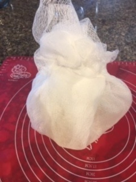 Pudding in cheese cloth